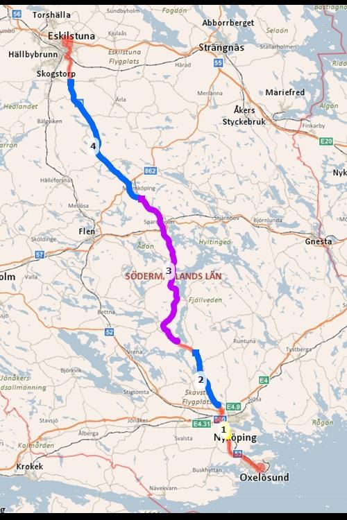 Väg 53 hela sträckan 4) Kvarstå; 90 km/tim mellan 100 meter norr om Hyltingevägen Malmköping och väg 920 Stenkvista.
