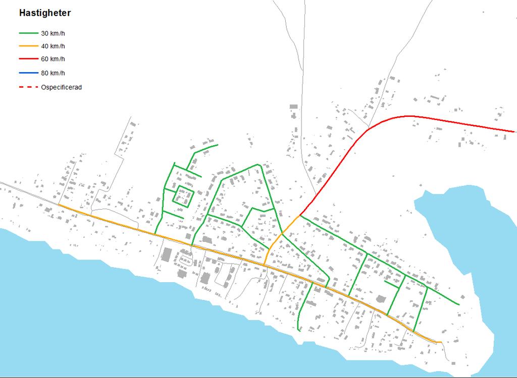 Föreslagna hastigheter I Jukkasjärvi föreslås att lokalgatorna får 30 km/tim i stället för 40 km/tim. Marknadsvägen föreslås få genomgående 40 km/tim när övergångställena har hastighetssäkrats.