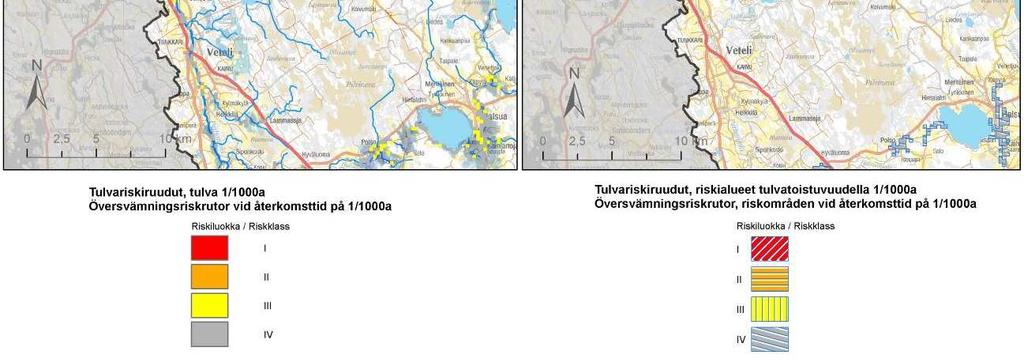 översvämningsområdet enligt den grova