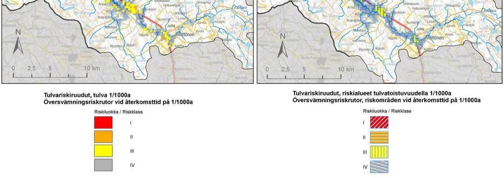 översvämningsmodellen (1/1000 år) för den övre delen  (