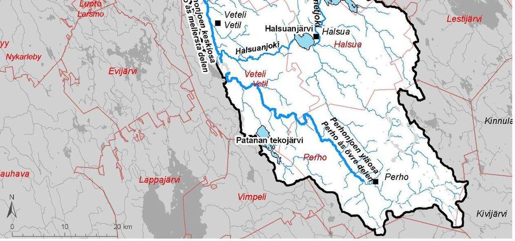 Namn Längd [km] Avrinningsområdets Fallhöjd [m] areal [km 2 ] Venetjoki 14 337 14 Penninkijoki 32 300 50 Halsuanjoki 23 783 42 Patananjoki 13 114 24 Köyhäjoki 39 293 66