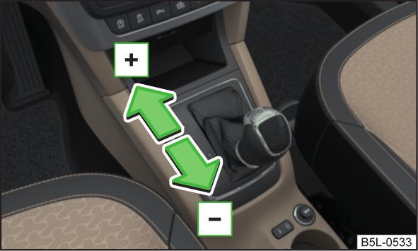 D - läge för körning framåt (normalprogram) I läge D kopplas växlarna för körning framåt automatiskt in, beroende på motorbelastning, aktivering av gaspedalen och fordonshastighet.