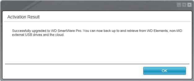 När du aktiverar din kostnadsfria uppgradering installeras programvaran WD SmartWare Pro på den här datorn och förser dig med en aktiveringskod via e-post som du kan använda för att installera