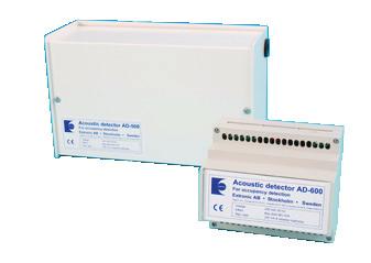 Akustisk detektor AD-500/600 Best. nr 13095/13091, E-nr 13 060 10/13 060 12 AD-500/600 är akustiska närvarodetektorer för belysningsstyrning.