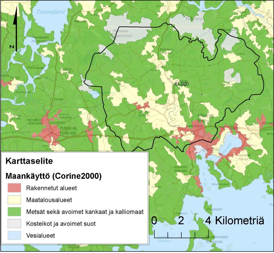 SYKE, EEA. Kaakkois-Suomen ELY-keskus; Affecto Finland Oy, Karttakeskus, Lupa L4659. Avrinningsområdet vid Broby å (81.