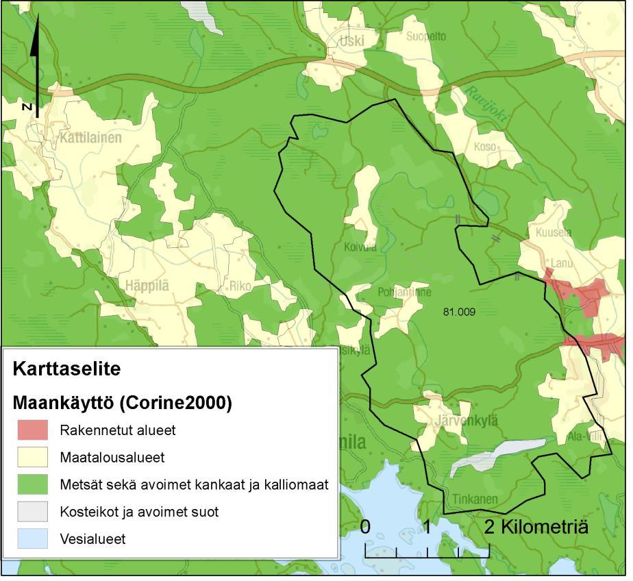 SYKE, EEA. Kaakkois-Suomen ELY-keskus; Affecto Finland Oy, Karttakeskus, Lupa L4659. Avrinningsområdet vid Päkinoja (81.