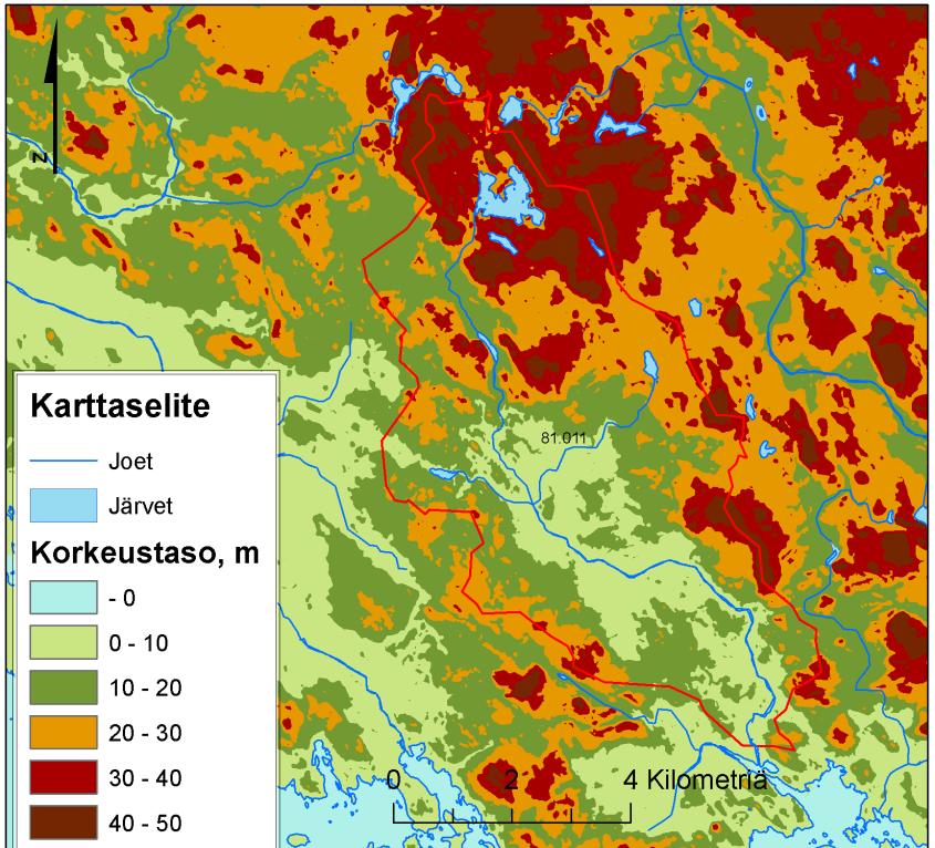 011) Avrinningsområdet vid Pyölinjoki ligger i Fredrikshamn och Vederlax (bilderna 4a och 4b).