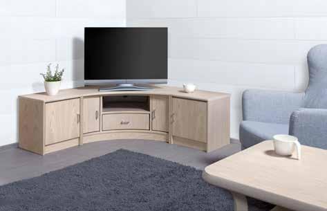 Valkolakkaus tuo upeasti esiin tammen luonnolliset kuviot ja antaa kalusteelle raikkaan ilmeen. CHARACTER AND STRENGTH All visible edges of oak-veneered Timantti furniture are made with solid woods.