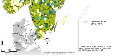 ) Befolkning koncentrerar runt några större städer och rurala område blir tunnare Att komma ihåg att