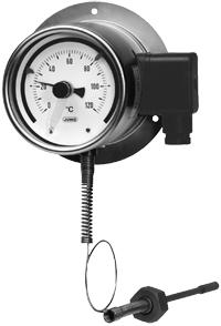 JUMO kontakttermometer (608523) Typblad 608523 57 / 66 Kapillärmätsystem Rostfri stålkapsling med bajonettfattning Panel-/väggmontering Böjskyddsfjäder Skyddsklass IP65 Du finner mer om denna produkt