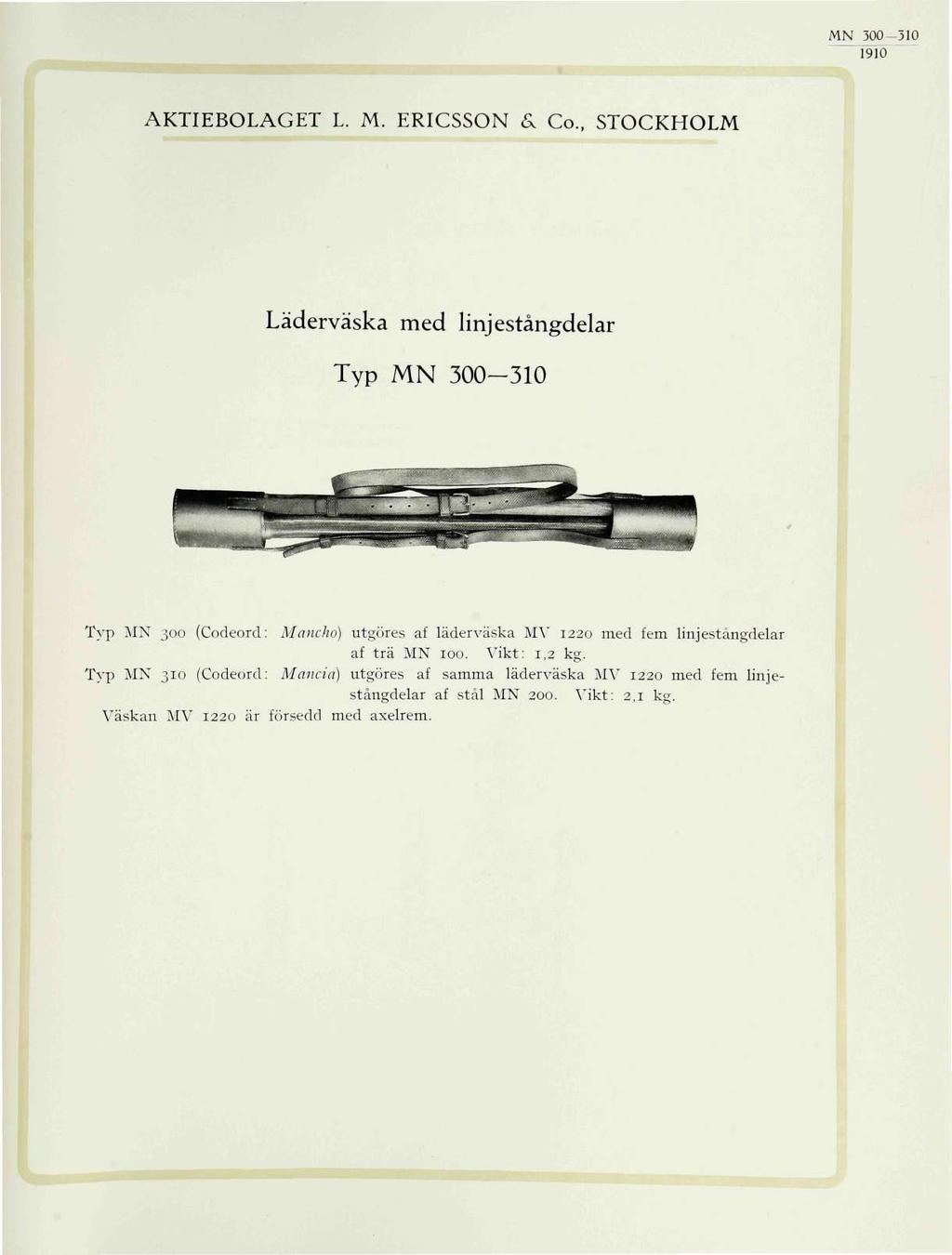 MN 500-310 AKTIEBOLAGET L. M. ERICSSON &. Co.