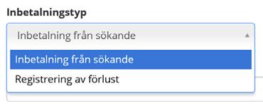 Under Inbetalningstyp kan du välja