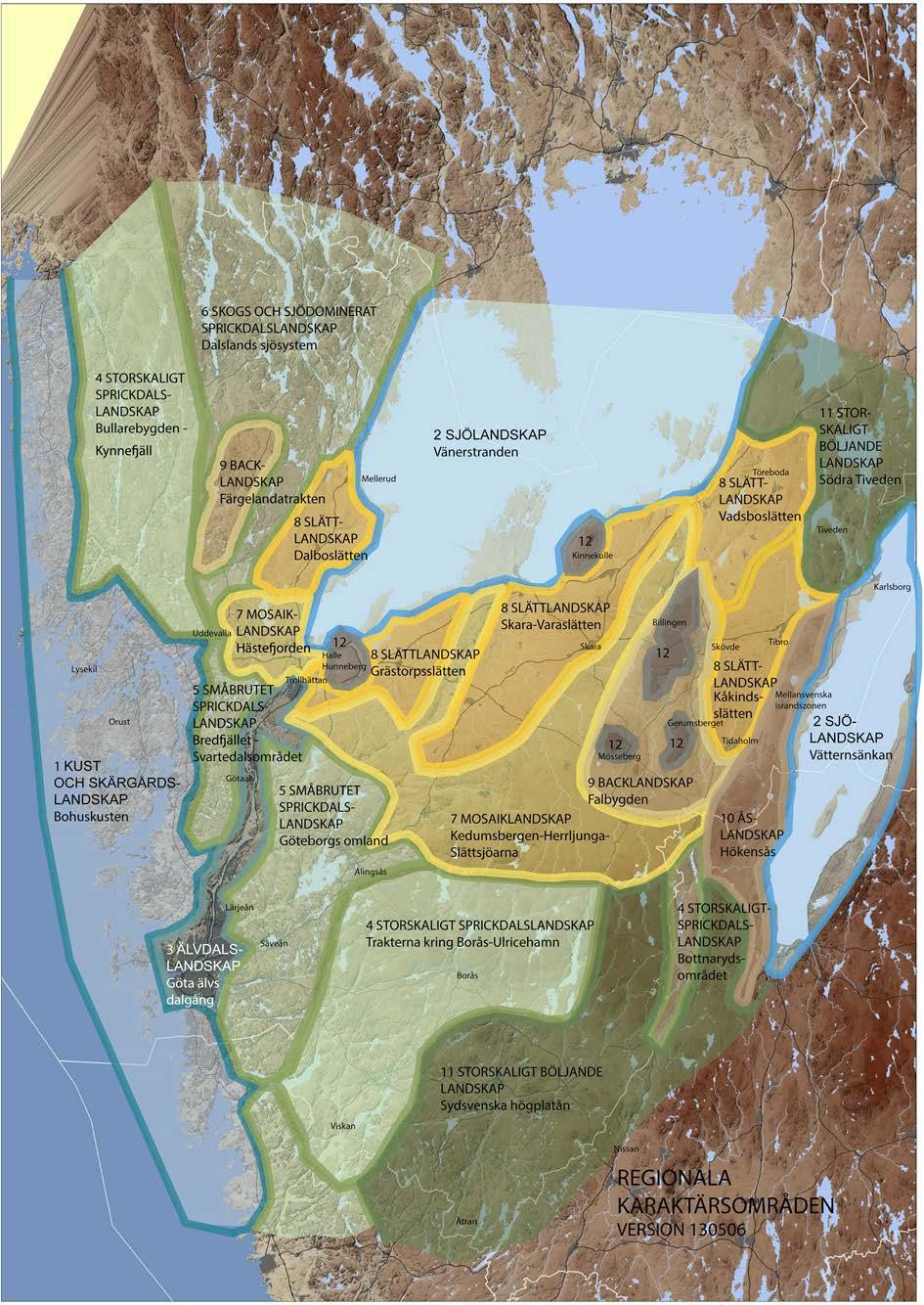 Figur 4. Indelning i regionala landskapstyper.