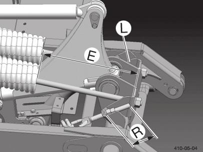 356 F 250-90 Vid ändringar av den övre styrarmens längd L +/- är det möjligt att ändra snitthöjden mellan 3 och 6 cm. Anmärkning!