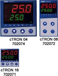 ctron - processregulator (702070) Typblad 702070 34 / 89 Mått 48x48, 48x96, 96x96mm Två-/trepunkt-, modulerande, kontinuerlig regulator Timer-, rampfunktion Modbus-gränssnitt Du finner mer om denna