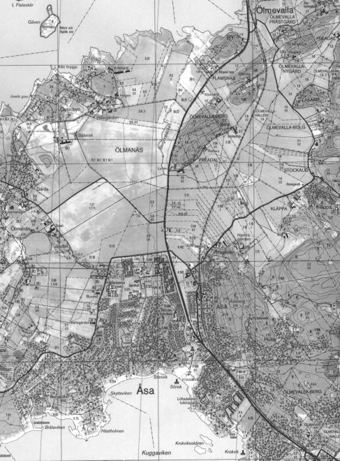 Göteborg Varberg KLÄPPA Fig. 1. Utdrag ur Gula kartan, blad 6B:23, med undersökningsområdet markerat.