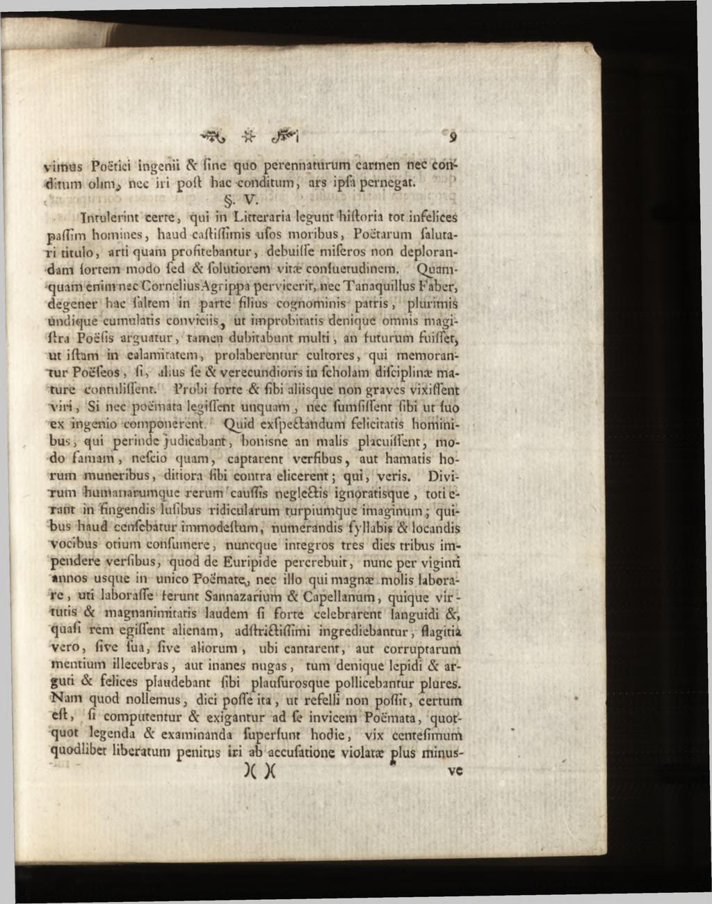 mm vim us Poërici ingenii ft fine quo perennaturum carmen nec conditum olinv, nec iri poil hac conditum, ars ipla pernegat. > V.
