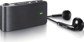 Philips GoGear audio player EN SA018 2 Din nya SA018 Med SA018 kan du spela upp MP3- och oskyddade WMAljudfiler Förpackningens innehåll SA018 levereras med en låda