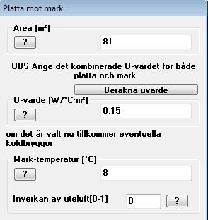 Golvarean är uppmätt vid observation av fallstudien.