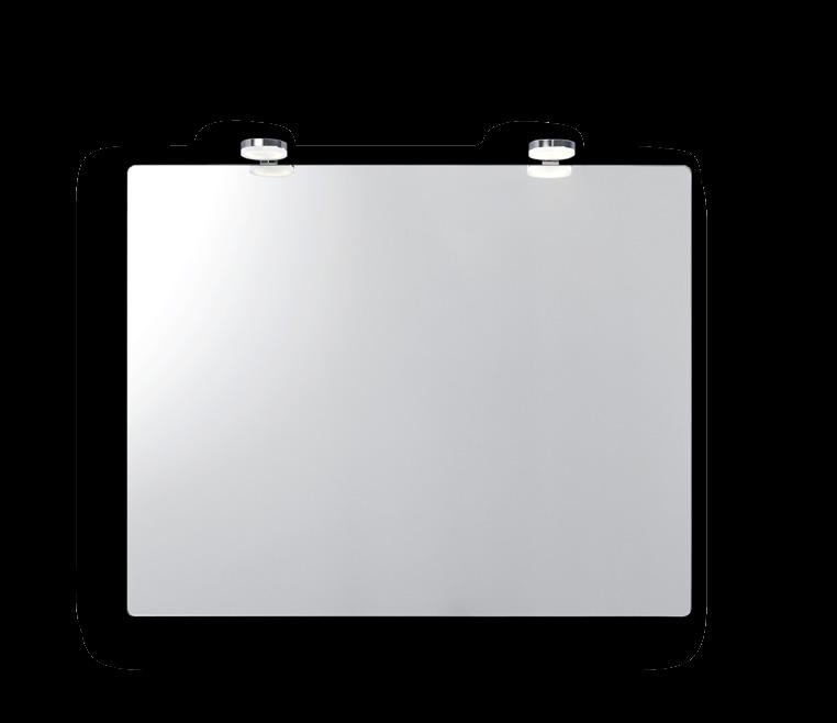 6 Dansani Luna 64 kampanj / Spegellösningar Spegellösningar och belysning med funktion i topp Välj mellan spegel med rundade hörn