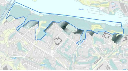 Sida 4 (9) Blå linje visar preliminär naturreservatsgräns.