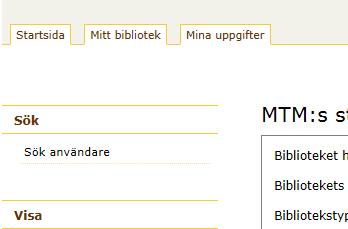 Söka och redigera låntagarkonton På sidan Mitt bibliotek i menyn till vänster finns alternativet Sök användare.