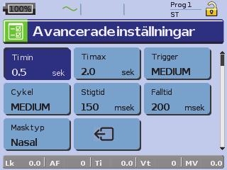 När Klinisk funktion är aktiverad ändras låssymbolen i det översta fältet till olåst, och apparaten