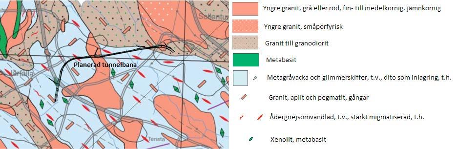 åt öster. En uppsprickning av bergarterna har naturligt uppkommit i samma riktning som de interna strukturerna (Persson, 2001).