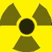 ADR/ADR-S Del 5 2013-01-01 Storetikett för radioaktiva ämnen i klass 7 (Nr 7D) MINIMUM 10 mm RADIOACTIVE 5 mm 7 Symbol (strålningssymbol): svart.
