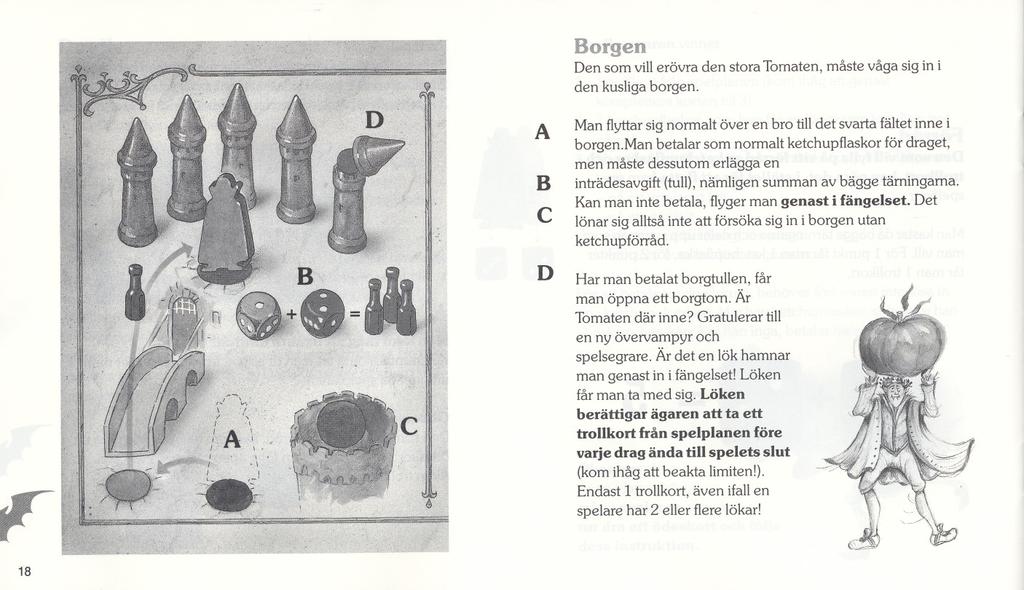 Den SOffivilI erovra den stora Tomaten, maste vaga sig in i den kusliga borgen. A B C D Man flyttar sig normalt aver en bro till det svarta faltet ione i borgen.