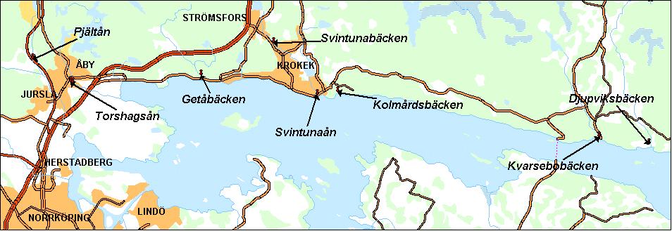 Inledning Runt Bråviken finns ett antal små bäckar och åar som mynnar i viken och håller bestånd av öring som också vandrar ut i Bråviken.