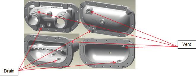 Förångarens rörledningar Avlopp -kylaggregat är utrustade med två avloppsanslutningar med ventiler: en på inloppshöljet och den andra på förångarens bakre hölje.