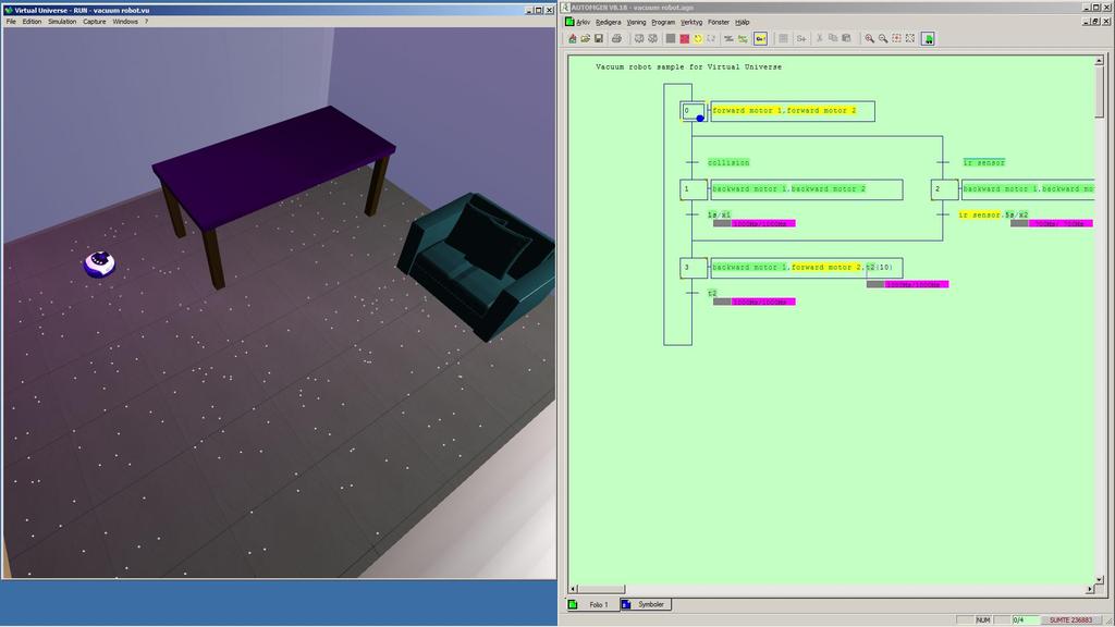 Grafisk 3D-simulering av maskiner