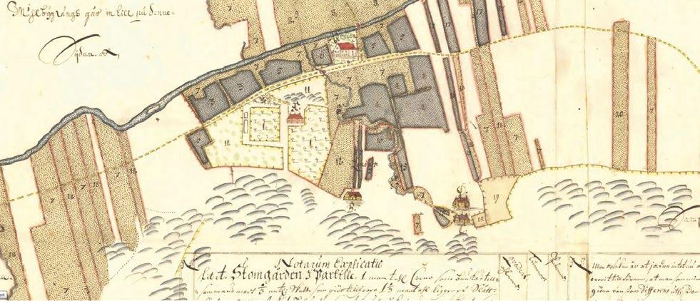 8 Förhistoriska boplatslägen. Inför planprogram i Björnekulla, Partille Figur 3. Utsnitt ur geometrisk karta över Partille 1697. Lantmäteristyrelsens arkiv.