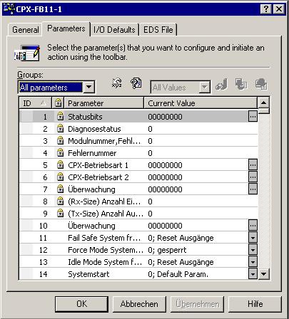 2. Montering 2.3.2 Parametrering via RSNetWorx Med RSNetWorx kan du ställa in parametreringen med hjälp av fliken Parameters" för resp. DeviceNet slav.