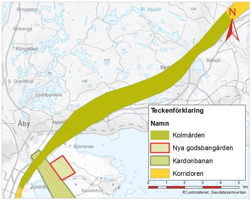 Entreprenad Kolmården, anläggning och bana Entreprenaden sträcker sig från länsgränsen strax väster om Stavsjö och fram till Loddby. Sträckan är cirka 15 km.