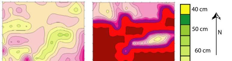 Figur 4. Permafrosten har försvunnit helt från myren på bara 10 åren. Observera att permafrost tjockleken endast var ett par meter från början (uppdaterad från Åkerman & Johansson, 2008). Figure 4.