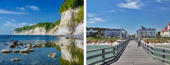 Besök också Binz, den största kurorten på Rügen. Längs gågatan ligger butiker och längs strandpromenaden spa-hus och pensionat.