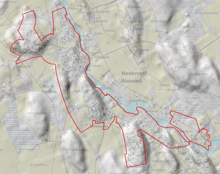 1-8 Bild 3. Områdets topografi.