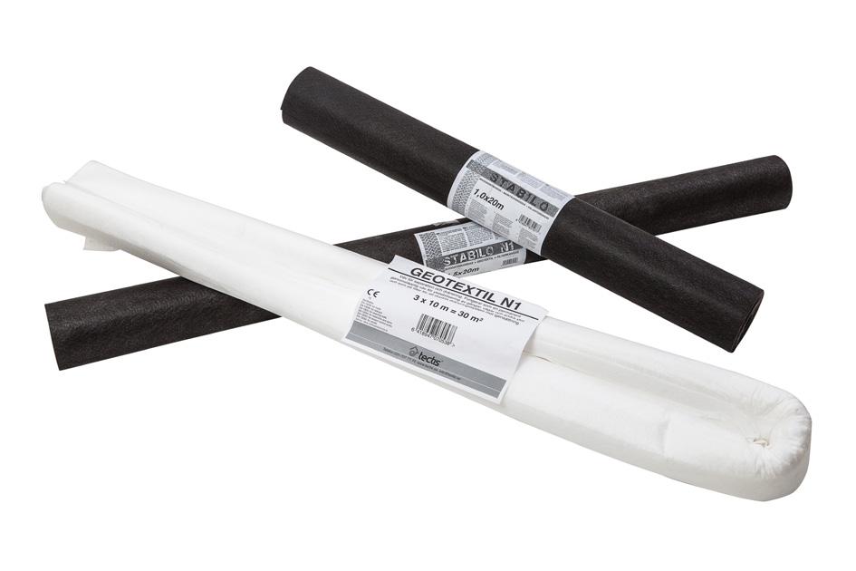 Ogräsduk är en UV-stabiliserad svart väv som förhindrar ogräs att växa upp i rabatten.