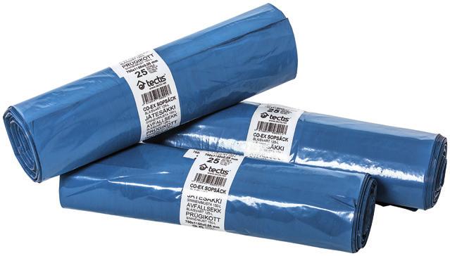 Plastsäck Tectis COEX Extra starka plastsäckar för tyngre avfall.