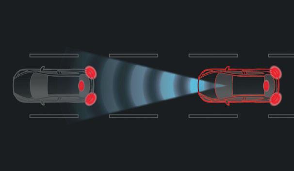 A V A N C E R A D S Ä K E R H E T ADAPTIV FARTHÅLLARE Du kan själv ställa in önskat avstånd till bilen framför, sedan justerar bilen farten automatiskt vilket är mycket bekvämt vid längre körningar