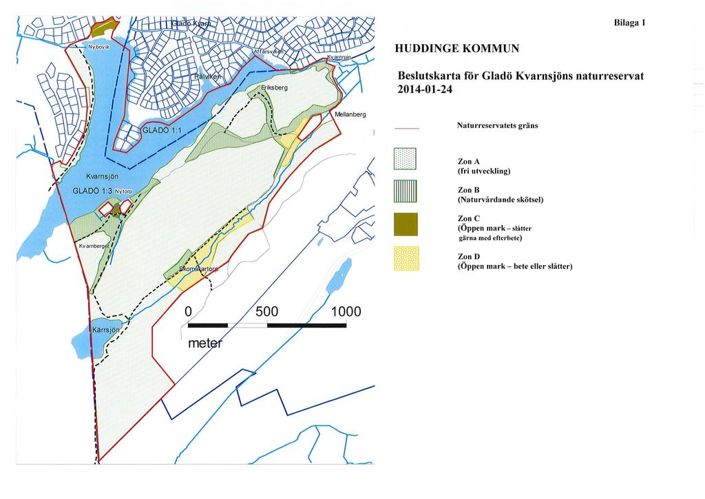 Bilaga l HUDDINGE KOMMUN Beslutskarta för Gladö Kvarnsjöns naturreservat 2014-01-24 Naturreservatets gräns m LlJJ -..._..,.J'.,.-.,.,............. ~ ~ "- ~ "> ~.