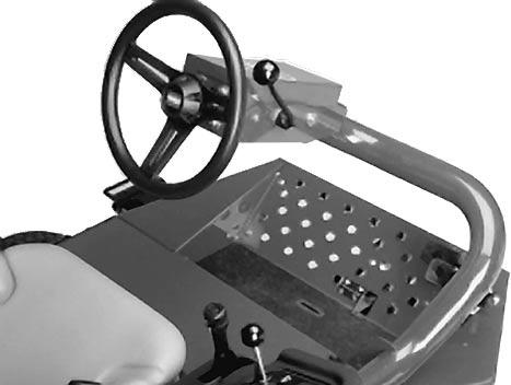Reglage Gaspedaler (figur 2) Tryck ner pedalen framåt för att köra framåt. Tryck ner backningspedalen för att köra bakåt eller för att hjälpa maskinen att stanna vid drift framåt.