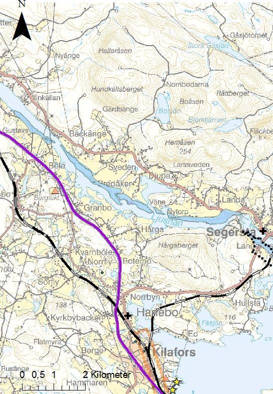 !!! Ljusnan Böle Landafors (12) Figur 14 Vattenförekomst och påverkanskällor i Ljusnan-Böle, Landafors.