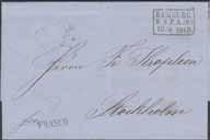 1860 till Linköping, via HELSINGBORG 20.2.1860. Notering Lösen 45 öre. 300:- 36K 37K Tyskland.