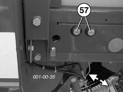 KÄRVERK V x.xx kärverkets betjäning kärverk svängs in å länge tangenten hålls nedtryckt: - knivbalken rör sig in i matarkanalen När knivbalken inte är helt infälld - så visas detta på bildskärmen.