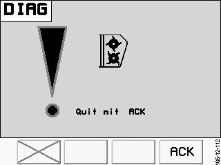 POWER CONTROL - TYRNING Diagnosfunktionen Vid felfunktioner visas ett motsvarande larmmeddelande och en akustisk varningssignal ljuder. Funktionstangenter: Larmmeddelanden:.