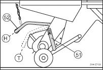 LATNING Lastning - allmänt Viktiga anvisningar En varningsdekal, som är monterad på vagnsdraget upplyser om vilket kraftuttagsvarv (540 rpm /1000 rpm) som vagnen är avpassad för.