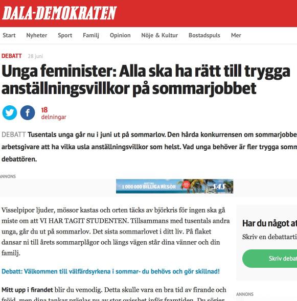 -Äggjakt Under april hölls kampanjen Äggjakt med Unga Feminister som uppmärksammade hot och hat på sociala medier. Kampanjen syftade till att skapa ett tryggare klimat på internet och sociala medier.